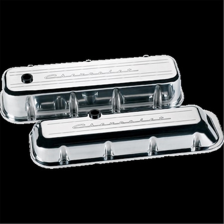 Billet Specialties 96123 Big Block Chevy Valve Covers with Chevy Logo Tall BSP96123