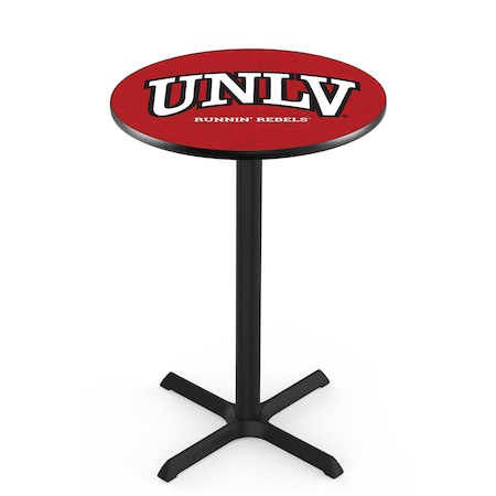 Holland Bar Stool Co 42" Blk Wrinkle UNLV Pub Table, 36" dia. Top L211B4236UNevLV