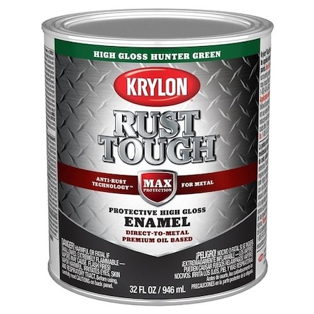 Krylon Rust Tough Oil-Based Gloss Rust Control Enamel, Hunter Green, 1 Qt. K09714008