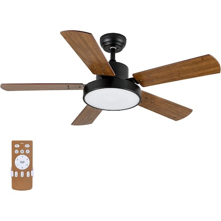 Ipower Ceiling Fan, 44 Inch, Brown Colorï¼Œ5 Blades HIFANXCEIL44WOODBLADES5