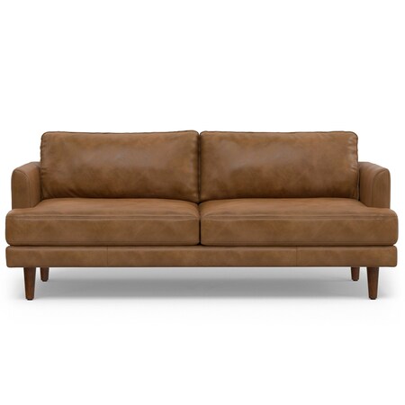 Homeroots 76" Brown Leather Sofa 640999
