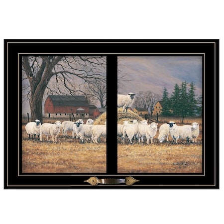 Homeroots Wool Gathering 3 Black Framed Print Wall Art 406240