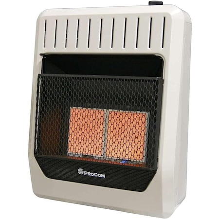 Procom Heating Heating Natural Gas Vent Free Infrared Gas Space Heater, 20,000 BTU, T-Stat Control MN2PTG
