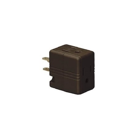 Eaton Wiring Devices Outlet Tap, Cube Tap, 5-15R, 0 ft., Brown 1482B-BOX