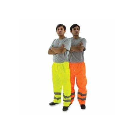 Majestic High Visibility Waterproof Rain Waist Pants, 100% Polyester, Yellow, Large 472-75-2351/L