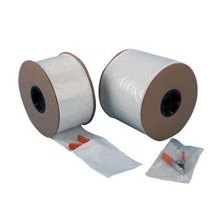 Zmg Fasteners Plus Auto Packaging Bags Roll - Clear with White, 3 Mil, 6 x 8" ZMG58112