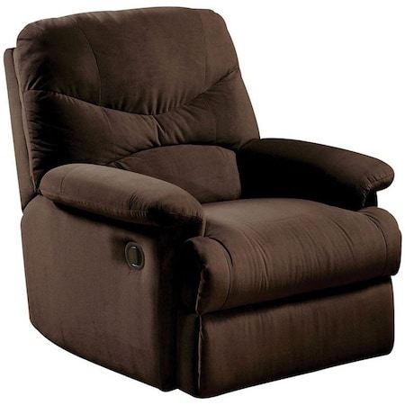 Homeroots 35" Chocolate Microfiber Recliner 320535