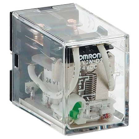 Omron Plug-In, General Purpose Relay, Square, 36.9 mA, 8 Pins, Plug-in LY2N-D2-DC24