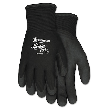 Mcr Safety Ninja Ice Gloves, Black, Large, Pair N9690L