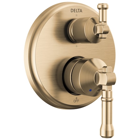 Delta Broderick 14 Series Integrated Diverter Trim 6-Setting In Lumicoat Champagne Bronze T24984-CZ-PR