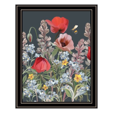 Homeroots Summer Garden Buzz Black Framed Print Wall Art 529872