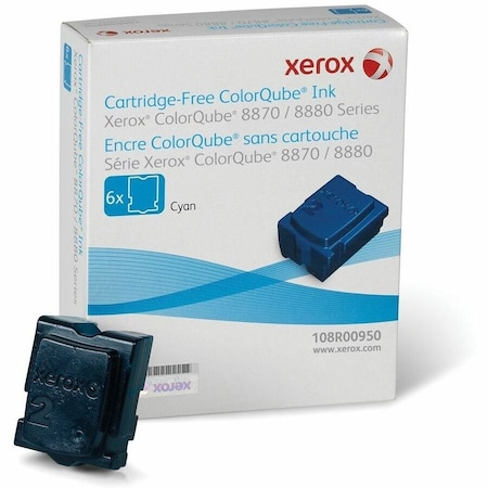 Xerox OEM SOLID INK STICK, 17,300 PAGE-YIELD, CYAN, 6PK 108R00950