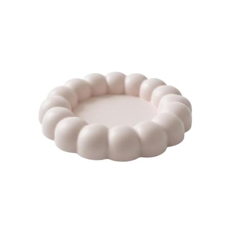 Homeroots 5in Pale Pink Resin Handmade Round Trinket Tray 724180