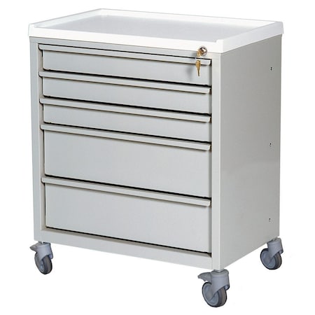 Harloff Five Drawer Mini Bedside Treatment Cart With Key Lock ETC-5