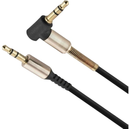 Sanoxy 3.5mm Male to M Aux Cable Cord L-Shaped Right Angle Car Audio Headphone Jack (Black) SNX-CABLE139