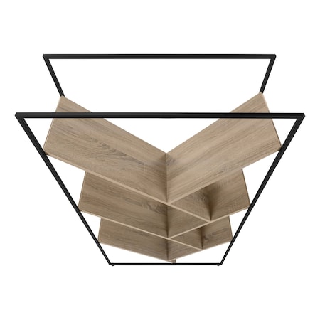 Homeroots 60" Taupe Metal Five Tier Geometric Bookcase 489787