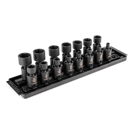 Tekton 3/8 in Drive Flex Impact Socket Set, SAE, 15 pcs SID97101