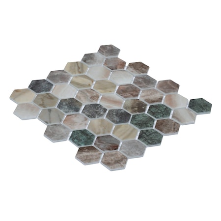 Apollo Tile Lucenza 12x12 in. Green Beige Matte Recycled Glass Hexagon Mosaic Tile (5.28 sq ft/case) 6PK APLGIO88SWRHEXA