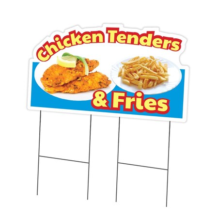 Signmission Chicken Tenders & Fries Yard & Stake outdoor plastic coroplast window, 2436-Chicken Tenders & Fries C-DC-2436-DS-Chicken Tenders & Fries