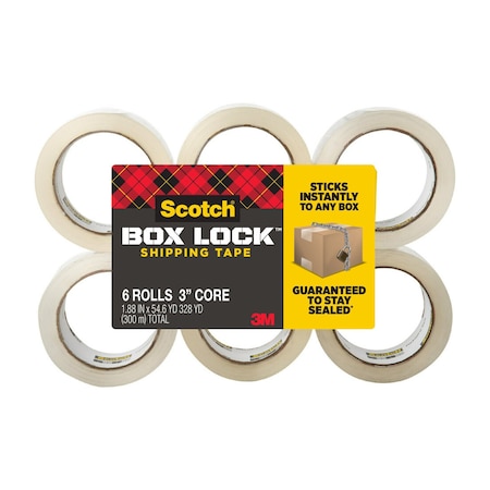 Scotch Packing Tape & Dispenser Combo Pack, 3.1 mil Thick, 1.9 in W x 55 yd L, 3 in Core Dia., Clear, 6 PK 3950-6