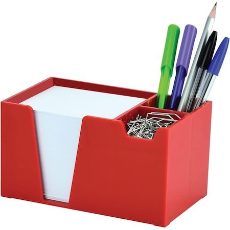 Acrimet Desktop Organizer Pencil, Pen, Paper, Clip, Caddy Holder (Plastic) (Paper Included) (Red Color) 954.VM