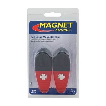 Magnet Source 2Pk Lg Red Magnet Clips 07520