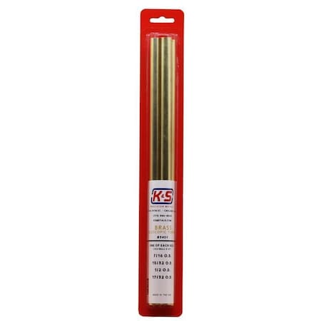 K&S Precision Metals BRS TUBE ROUND M 12 IN., 4PK 3401