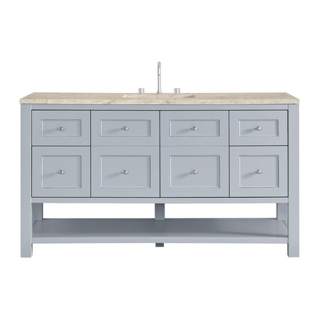 James Martin Vanities Breckenridge 60" Single Vanity, Serenity Blue, w/ 3 CM Tajnar Eclos Top w/FreePower Wireless Charger 330-V60S-SRB-FTJR