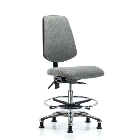 Blue Ridge Ergonomics Fab Med Bench Chair, Bk, CF, Glds, Gry, No Arms, 22" to 29" Height, Gray BR-FMBCH-MB-CR-T1-A0-CF-RG-F44