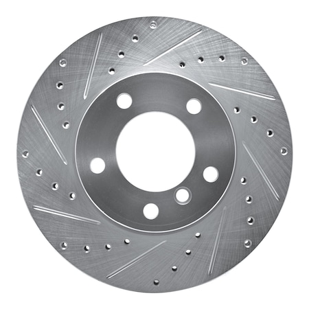 Dynamic Friction Co DFC Brake Rotor - Drilled and Slotted - Silver 631-31067L