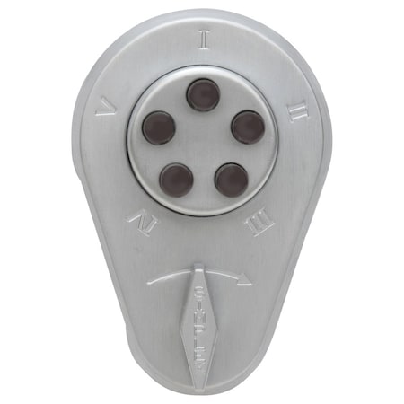 Dormakaba Combination Deadbolt, 1-3/8in to 1-1/2in Thick Doors, Key Override, Satin Chrome 9060000-26D-41 KA SL614