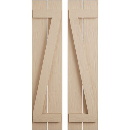 Ekena Millwork Rustic Two Board Spaced Board-n-Batten Rough Sawn Faux Wood Shutters w/Z-Board, 11 1/2W x 30H, PR SHUBSZ11X30RSPR
