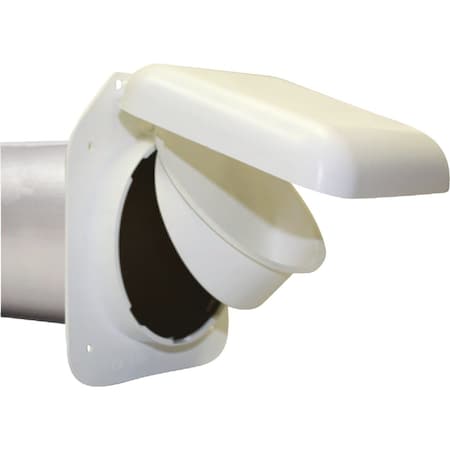 No-Pest 4'' White Plastic Low Profile Dryer Vent Hood NPVW