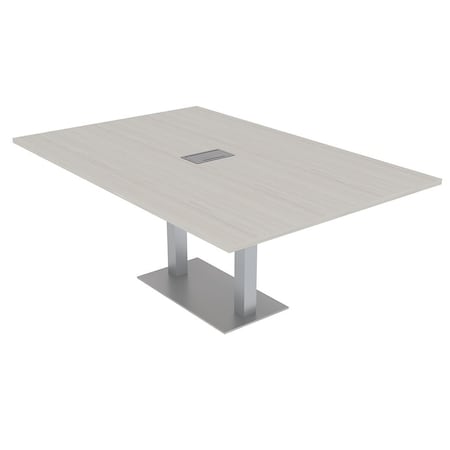 Skutchi Designs Rectangle Conference Table With Power Unit, 48 in W, 84 in L, Ivory HAR-REC-48X84-DOU-K458-ESIL