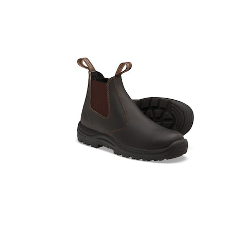 Blundstone Soft Toe Elastic Side Slip-On Boot, Water Resistant, Kick Guard, Stout Brown, Au Size 7, Us Size 8 490-070