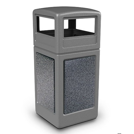Commercial Zone Products 42-gallon StoneTec Square Dome-Lid, Gray w/ Pepperstone 72044899K