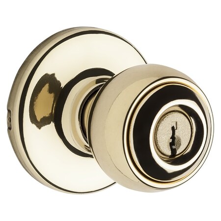 Kwikset Keyed Entry Knob, Polished Brass 400P3CPK6