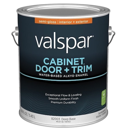 Valspar 8200 Cabinet, Door and Trim Paint Enamel, Water Base, Semi-Gloss Sheen, Deep Base, 1 gal 028.0082003.007