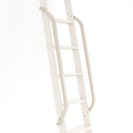 Quiet Glide Maple Wood Library Ladder Handrail Brushed Satin Brass (No Ladder) QG.6309.MA.06B