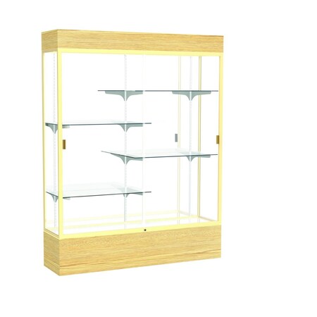 Ghent Lighted Floor Display Case 60x80x16, Mirror, Champange 2175MB-GD-LV