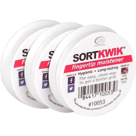 Lee Products Co LEE, Sortkwik Fingertip Moisteners, 3/8 Oz, Pink, 3PK 10053