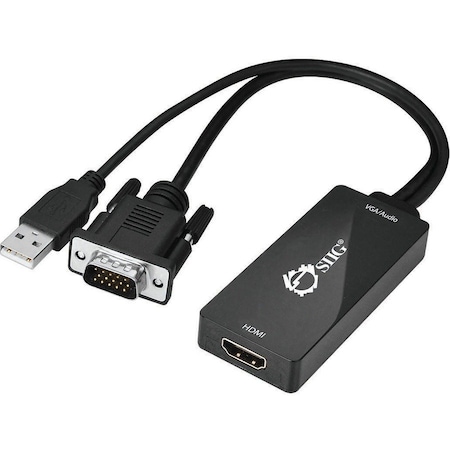 Siig PORTABLE VGA & USB AUDIO TO HDMI CONVERTER CONVERTS VGA OUTPUT TO HDMI CE-VG0U11-S1