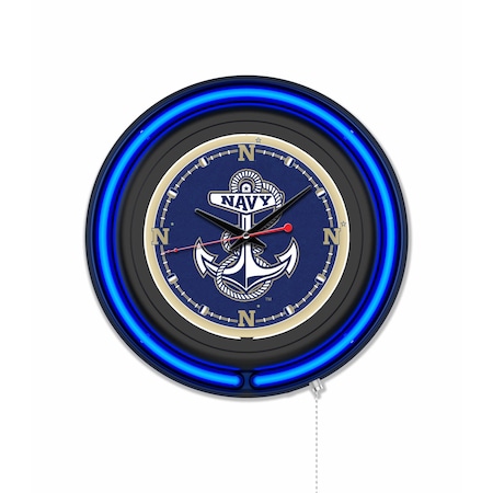 Holland Bar Stool US Naval Academy 15 Double Neon Wall Clock Clk15BK