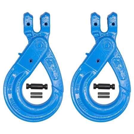 Mytee Products 2PK 1/2in G100 Clevis Self-Locking Hook for 1/2inLifting Chains, Wire Rope, Slings, 2PK SLH12-G100x2