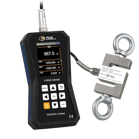 Pce Instruments Force gauge for tension and compression, measures 1,000 N / 224.8 lbf with high resolution PCE-DFG 1K X