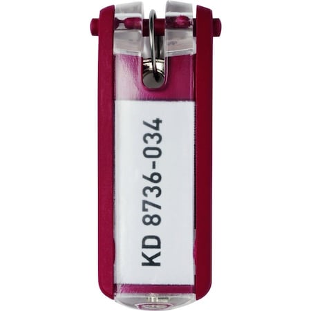 Durable Office Products Key Tag, Red, Plastic, Open/Close, Unfinished 6 PK 195703