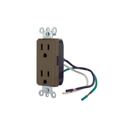 Leviton Commercial Grade Decora Receptacle, 15 Amp, 125 Volt 16252-L0