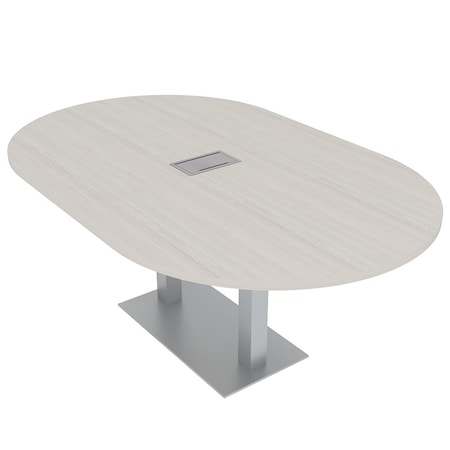 Skutchi Designs Racetrack Conference Table With Power, 48 in W, 72 in L, Ivory HAR-RAC-48X72-DOU-K458-ESIL
