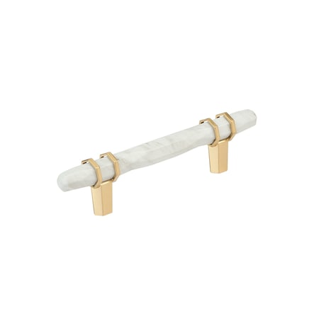 Amerock Carrione 3-3/4 inch 96mm Center-to-Center Marble White/Champagne Bronze Cabinet Pull BP36648MWCZ