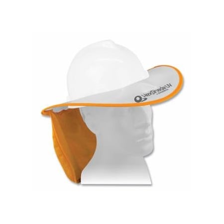 Hexarmor HexShade UV for Hard Hats, Snaps on Front/Back, White/Orange 572-17-60010